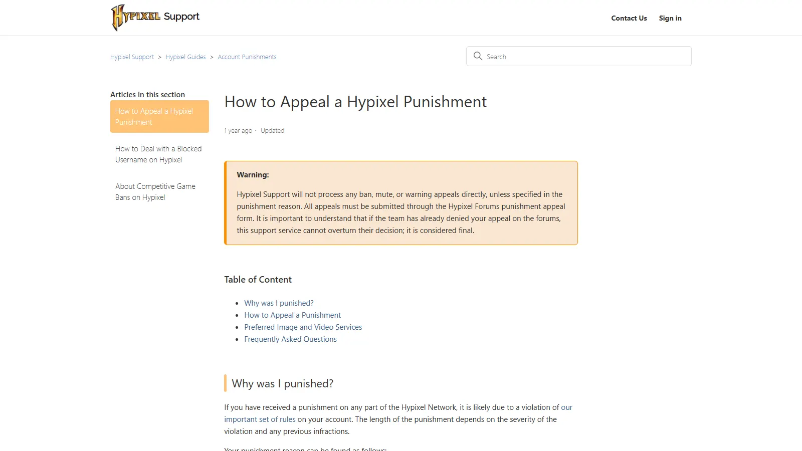Got banned on Hypixel? The official How to Appeal a Hypixel Punishment support article